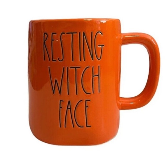 Rae Dunn Other - NWT Rae Dunn RESTING WITCH FACE MUG Orange LL Halloween Magenta Artisan